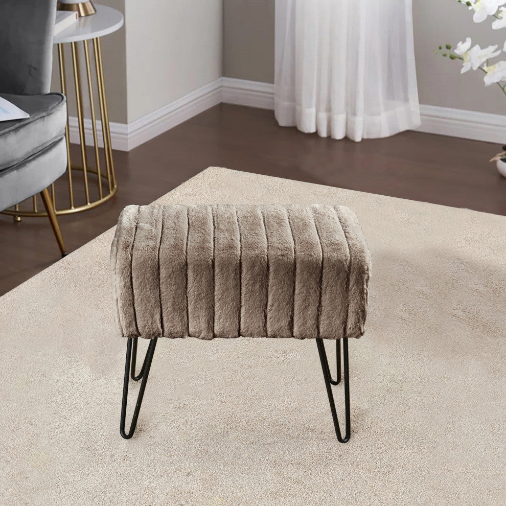 Serenta Super Mink Ottoman, Fungi, 19''x13''x17''