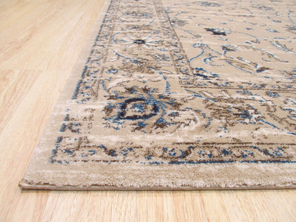 Beige Traditional Oriental Distressed Bohemian Isabella Area Rug