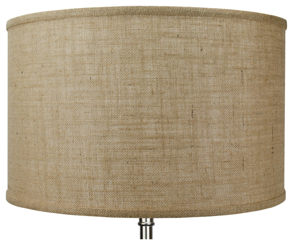 Fenchel Shades, 18"x18"x12" Spider Attachment Drum Lamp Shade, Burlap Natural