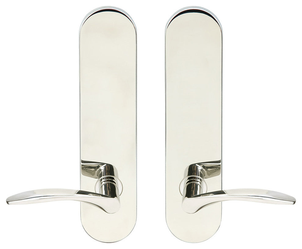 Crest Lever, Tubular Passage, 2-3/4" Backset, Polished Stainless Steel