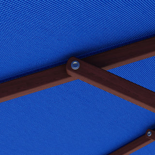 9' Square Push Lift Wood Umbrella, Olefin, Straw