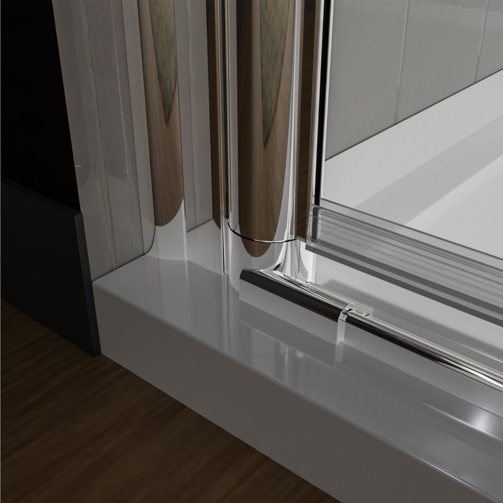32" W x 72" H Semi-Frameless Bi-Fold Shower Door, Chrome