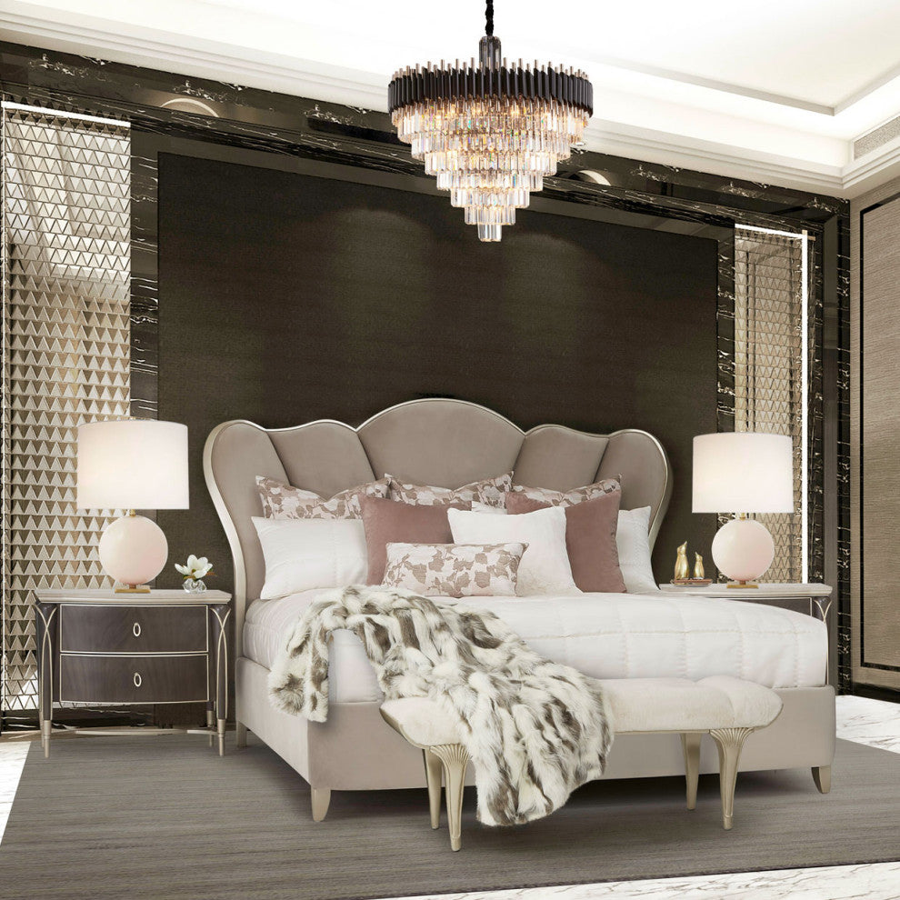AICO Furniture Villa Cherie 6 Piece King Bedroom Set