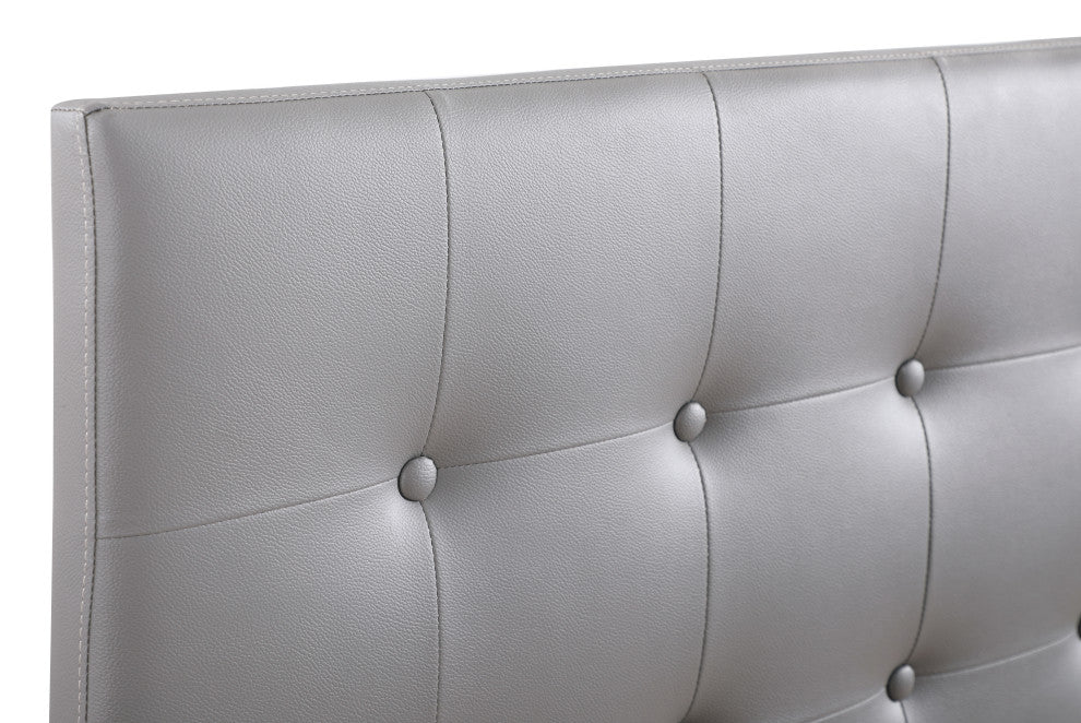 Novo 2 Faux Leather Adjustable Headboard, Light Gray, King