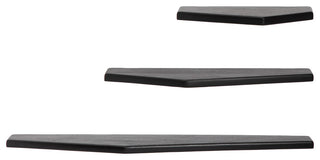 Force Set of 3 Wall Mounted Shelves, Black