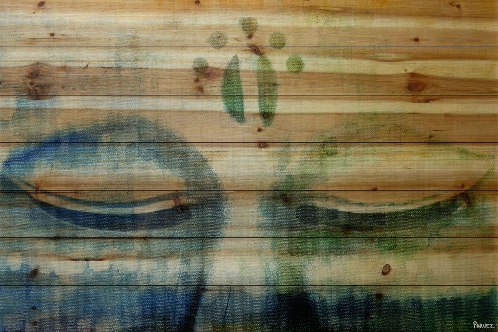 "Meditation" Print on Natural Pine Wood, 45"x30"