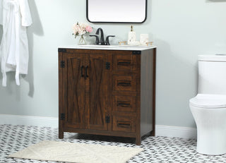 Home Living 19" Farmhouse Expresso-Light Bathroom Vanity