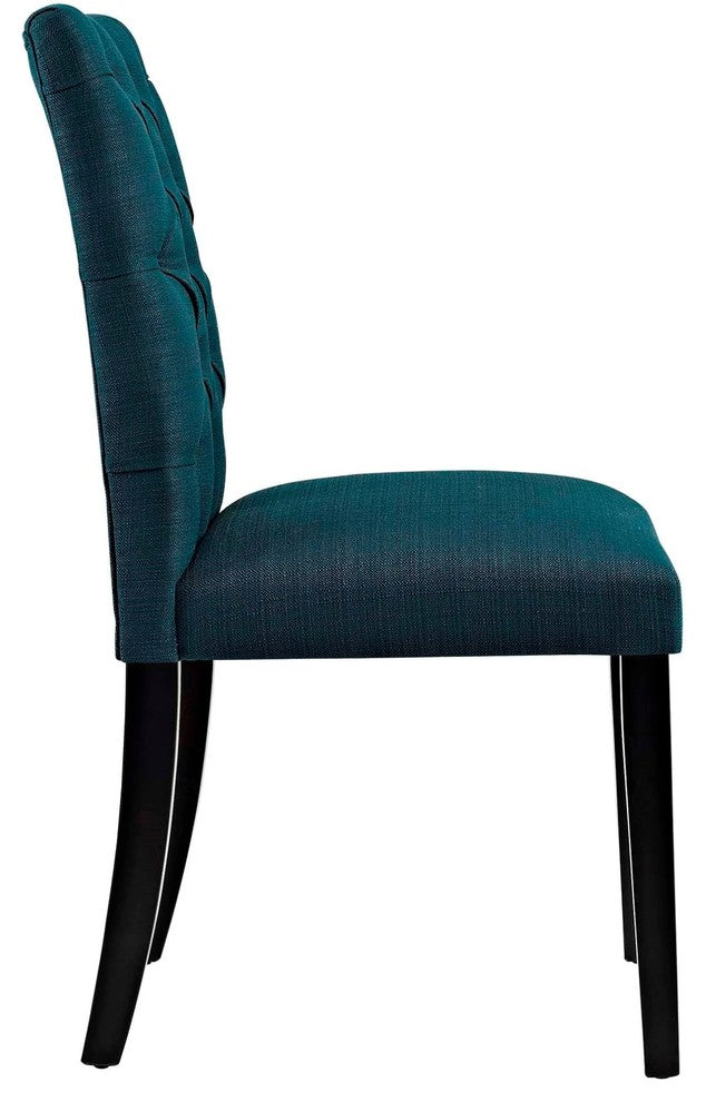 Modern Contemporary Urban Kitchen Room Dining Chair, Navy Blue, Fabric Wood