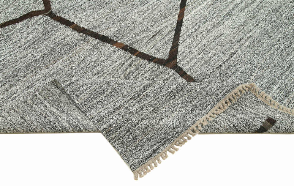 Rug N Carpet - Handmade Turkish 9' 10'' x 14' 8'' Modern Design Wool Kilim Rug