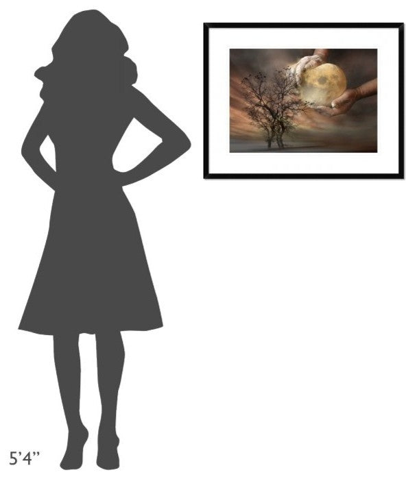 "Placing the Moon" Framed Digital Print by Elisaveta Jordanova, 30x23"