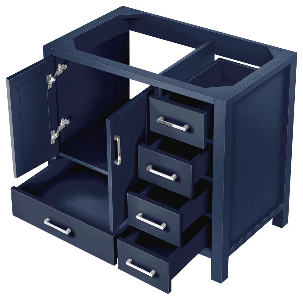 Jacques 36" Vanity Cabinet Only, Navy Blue, Left