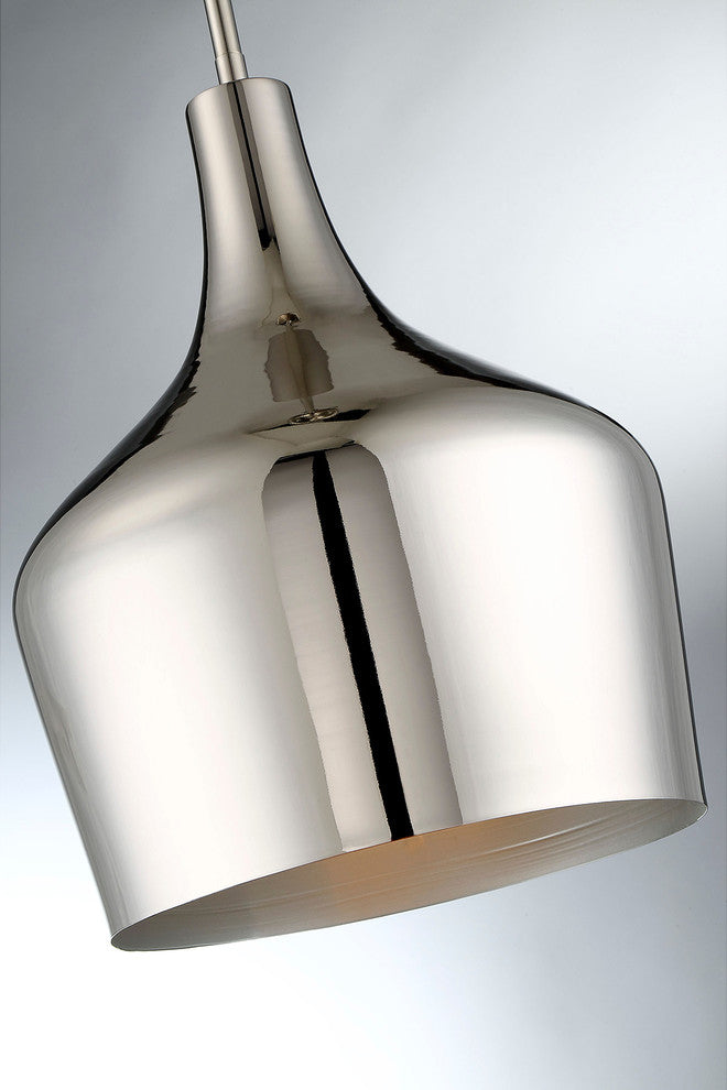 1-Light Pendant, Polished Nickel