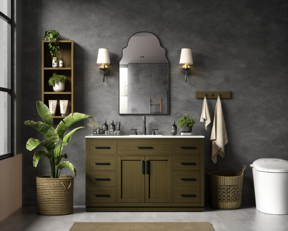Home Living 54" Single Bathroom Vanity, Chestnut Brown