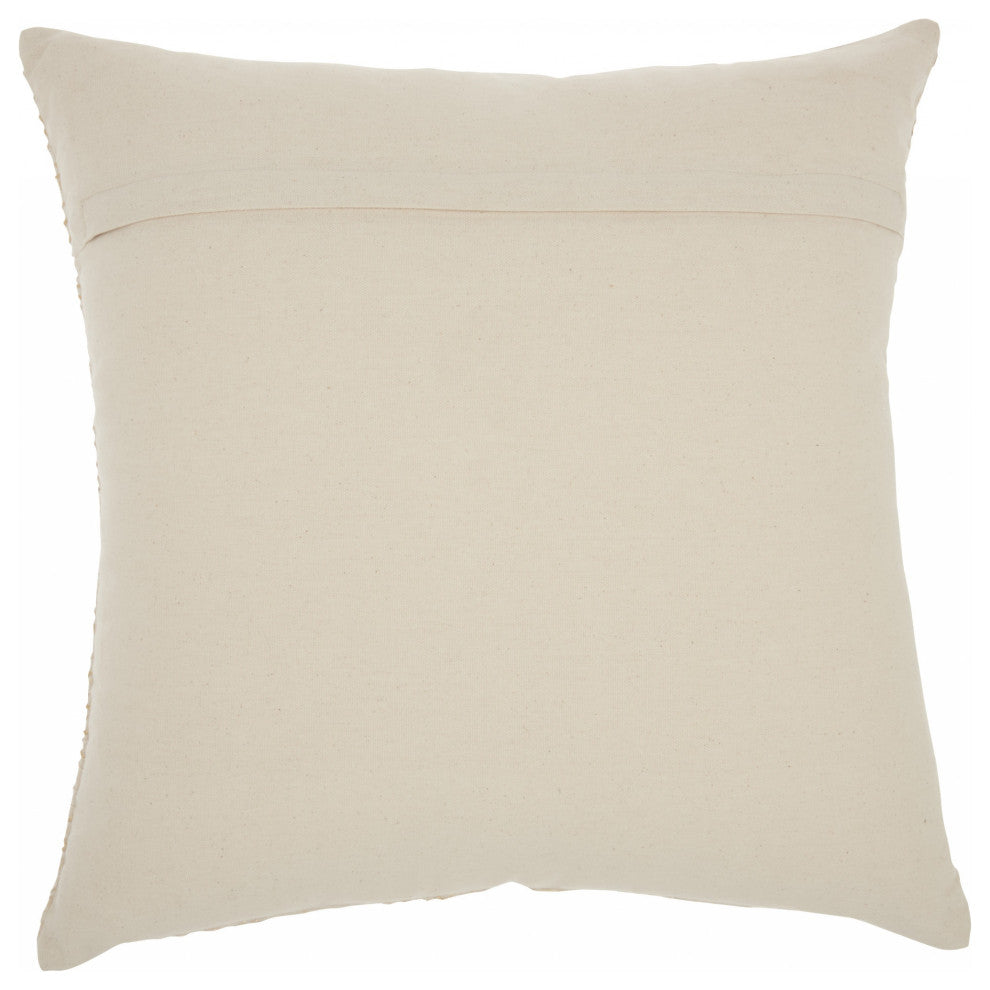 Contemporary Handcrafted Ivory Gold Accent Throw Pillow