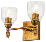 Felice 2 Light Bath Vanity Light, Gold Finial 1 Gold