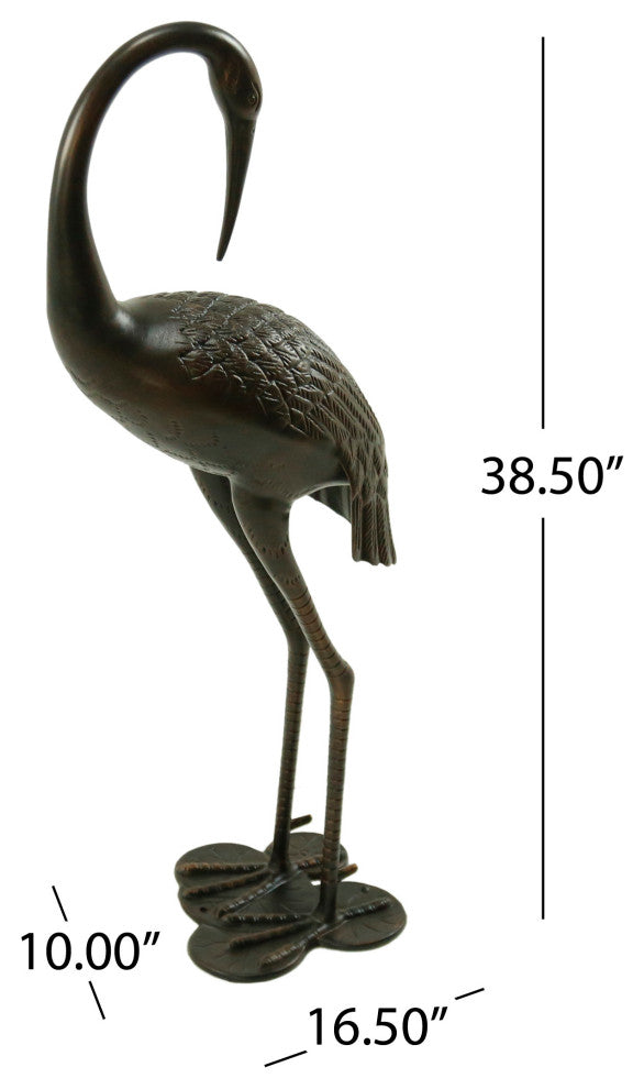 GDF Studio 2-Piece Scarlet Outdoor 43" and 39" Aluminum Cranes, Dark Bronze