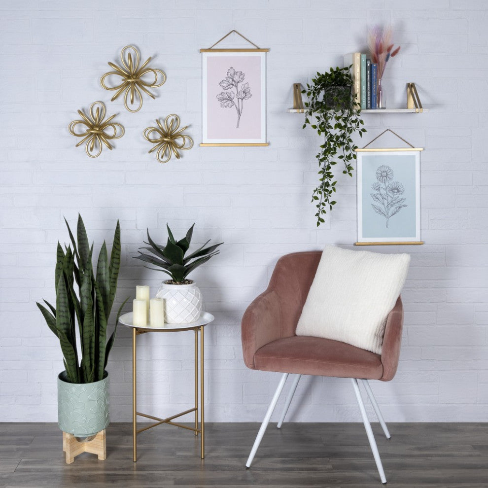 Set of Three Gold Metallic Starburst Wall D"cor