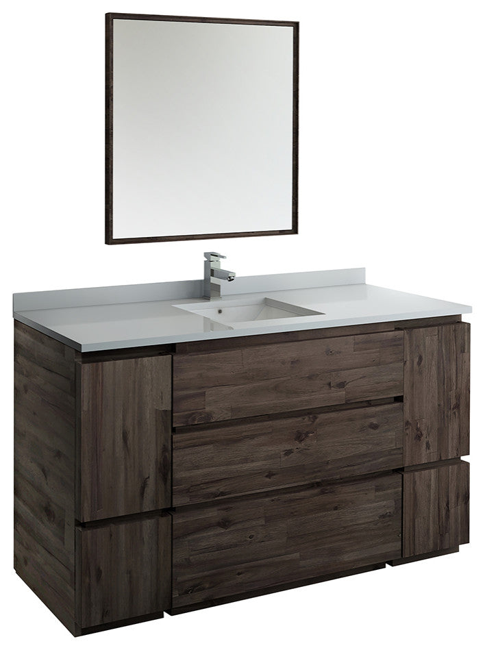Formosa Floor Standing Modern Bathroom Vanity With Mirror, 60"