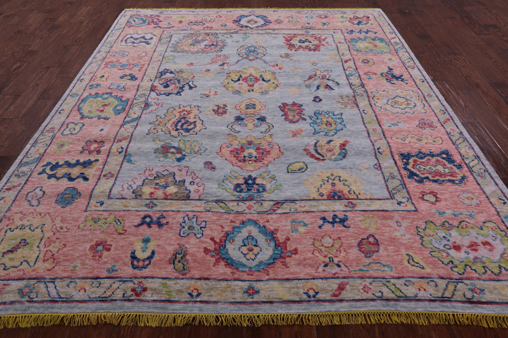 Hand Knotted Turkish Oushak Wool Rug 8' 3" X 9' 9" - Q16048