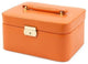 "Lizard" Debossed Leather Jewelry Box, Orange