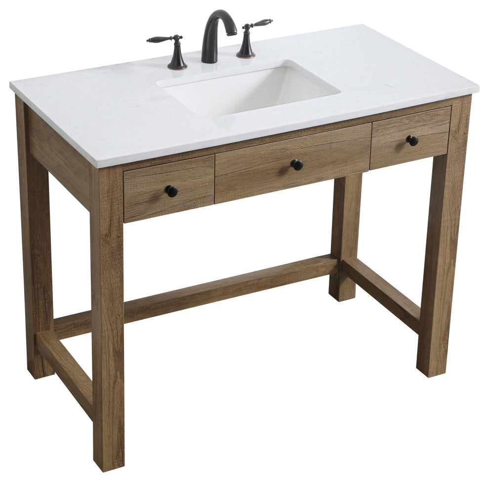 42" ADA Compliant Bathroom Vanity, Natural Oak