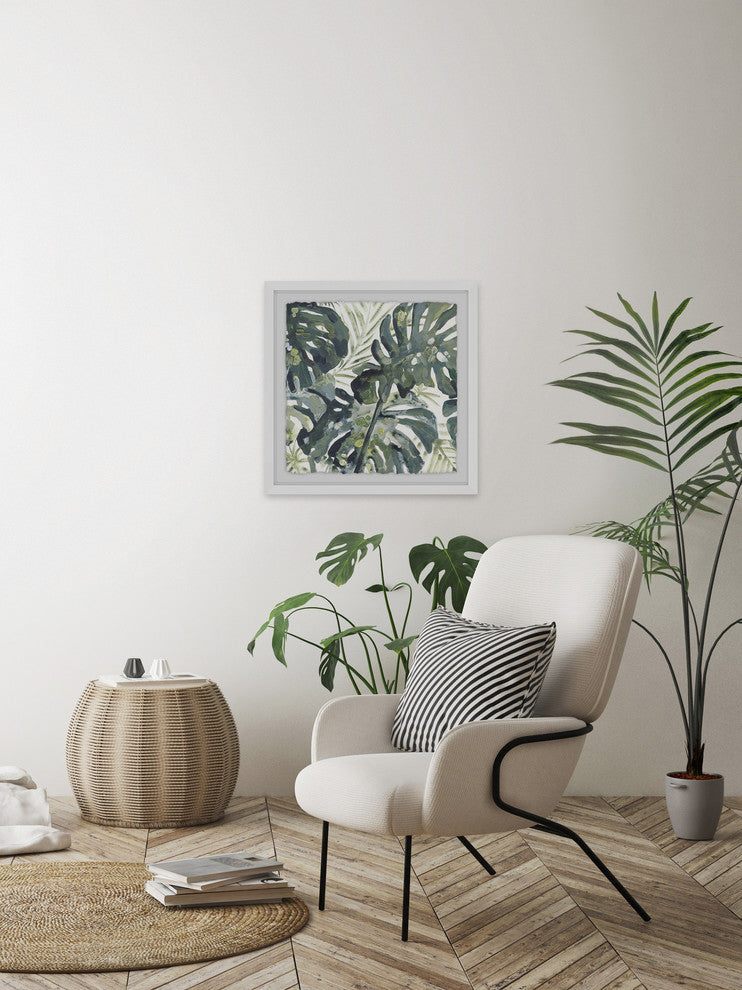 "Watercolor Leaf" Framed Painting Print, 32"x32"