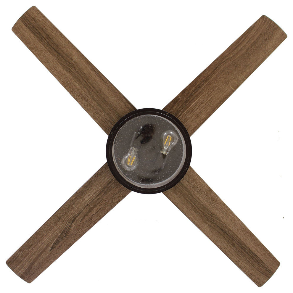 Black 52 in Modern Ceiling Fan with Remote Control
