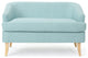GDF Studio Shelby Mid Century Modern Fabric Loveseat, Light Blue