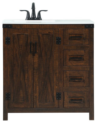 Home Living 19" Farmhouse Expresso-Light Bathroom Vanity