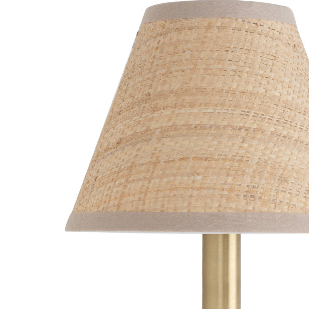 Polly Sconce Single, Natural Brass With Rattan Shade