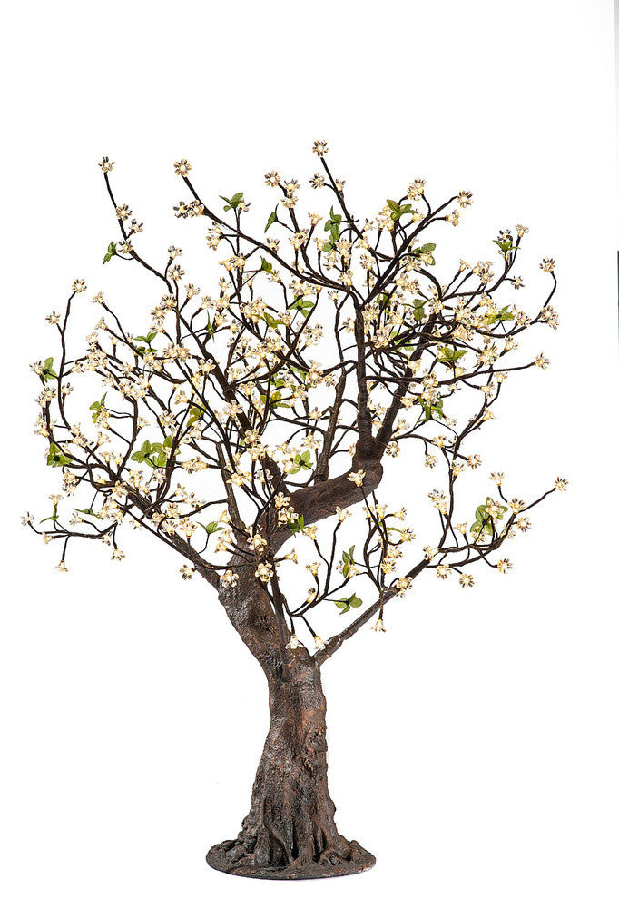 LED Green Cherry Blossom Tree, Warm White LED