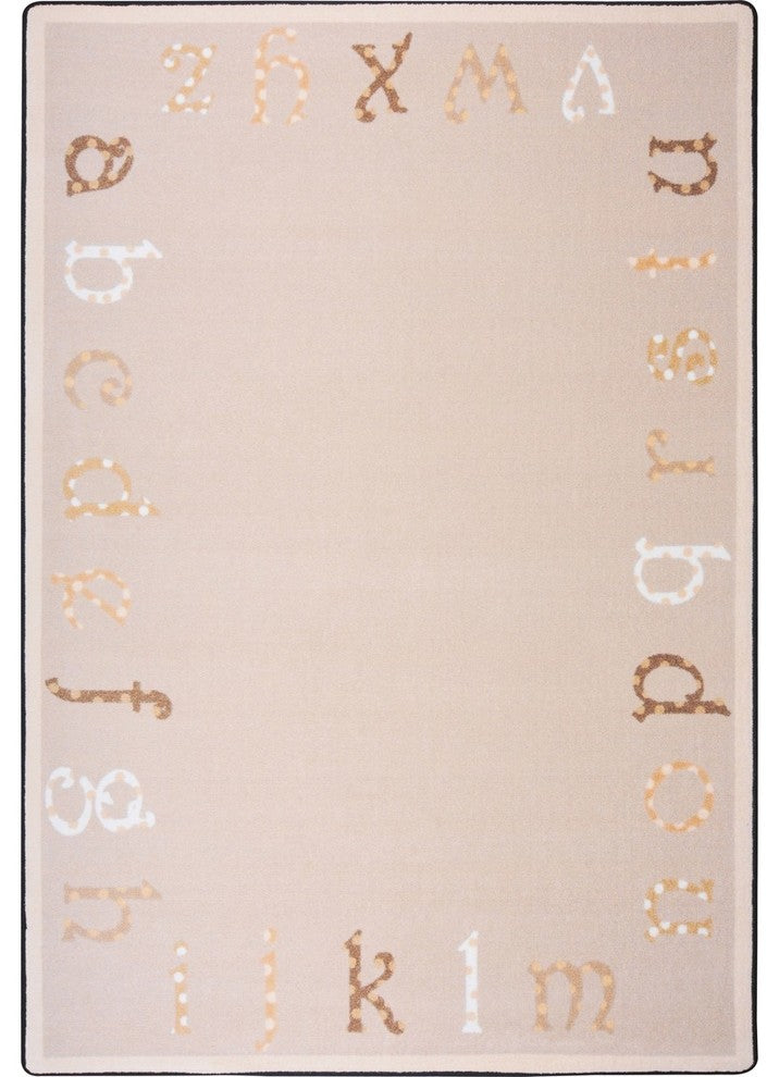 Kid Essentials Rug, Polka Dot ABC's, Beige, 7'8"x10'9"