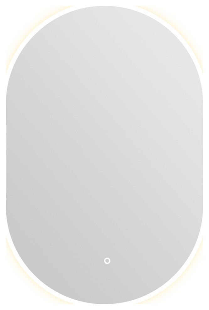 36" x 24" Large Oval Frameless Wall-Mount Anti-Fog LED Bathroom Vanity Mirror