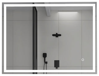 Rectangular Frameless Wall-Mount Anti-Fog LED Light Bathroom Vanity Mirror, 24x3