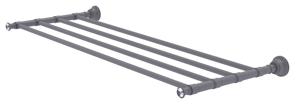 Carolina Crystal 30" Towel Shelf, Matte Gray