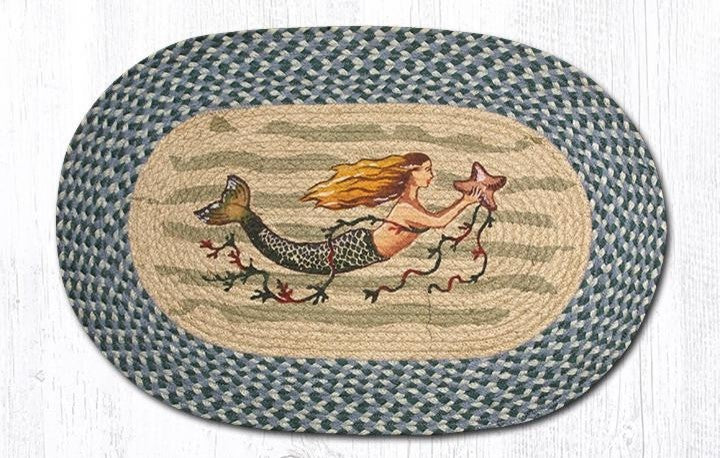 Mermaid Patch Rug, 20"x30" Oval