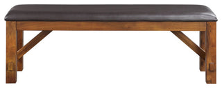Espresso PU Dining Bench, Walnut Finish