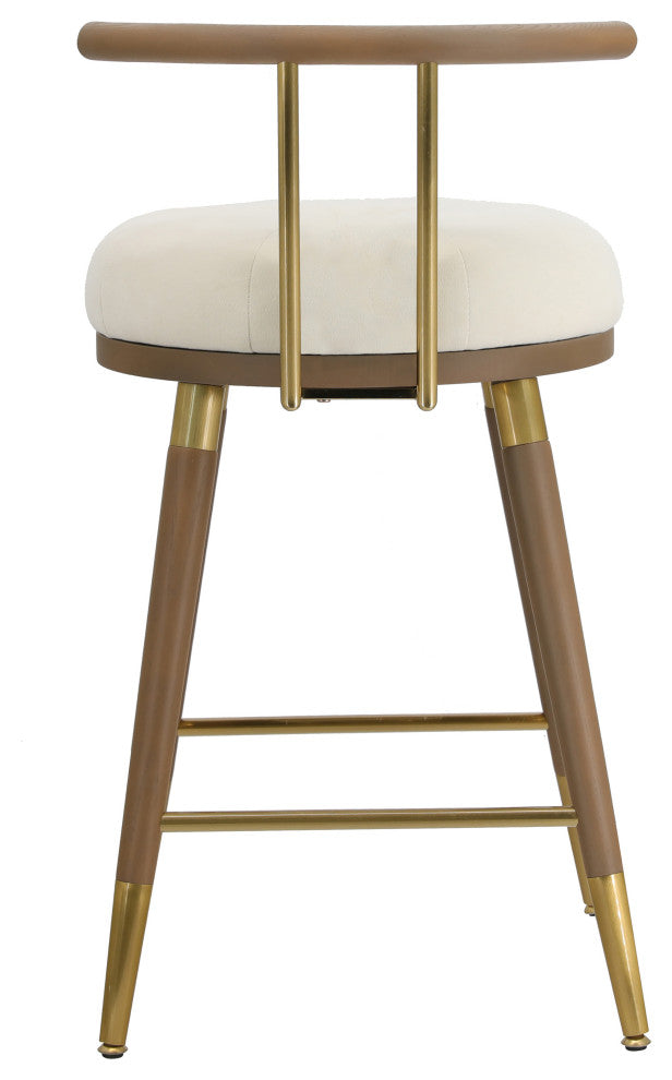 Juniper Upholstered Stools, Cream, Brown, Barstool