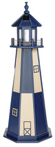 Cape Henry Hybrid Lighthouse, Patriot Blue & Ivory, 5 Foot, Solar, No Base