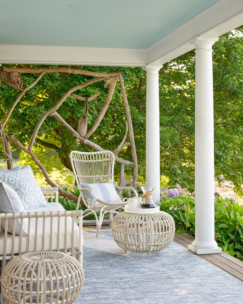 Dash & Albert Tideline Navy Handwoven Indoor/Outdoor Rug, Blue, 3' x 5'