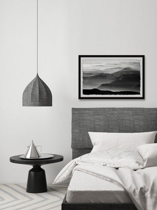 "Foggy Mountain Range" Framed Painting Print, 30x20