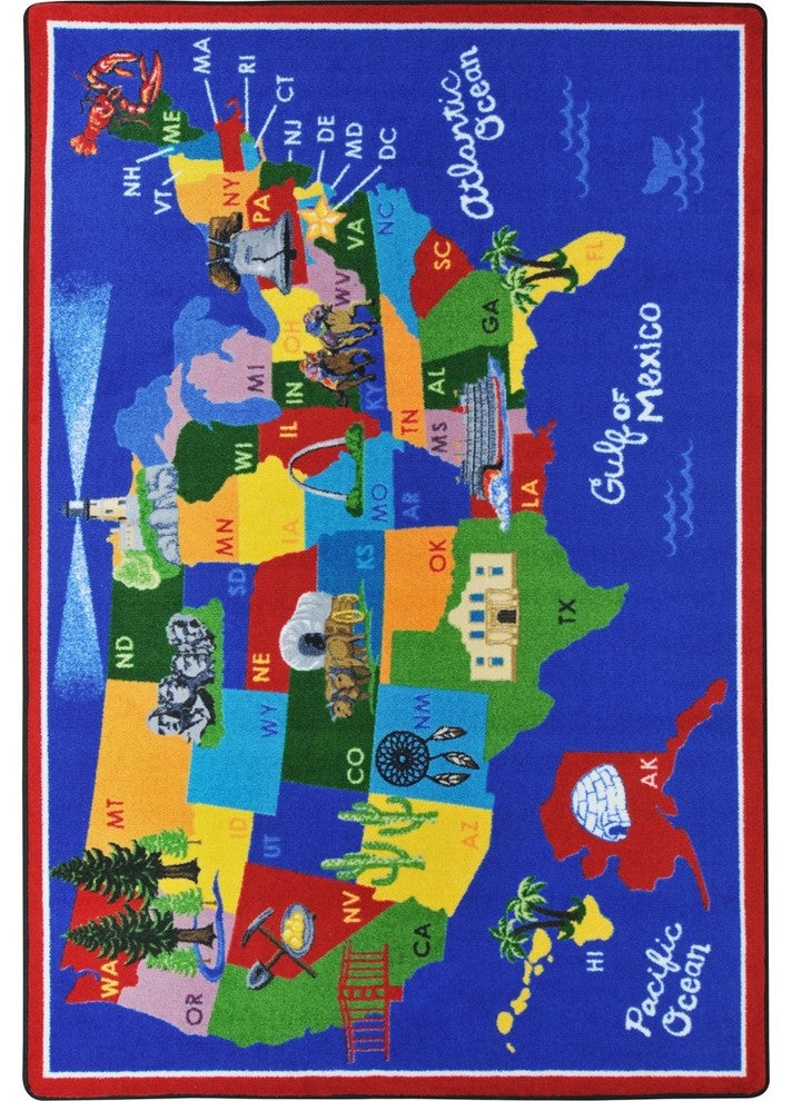 Kid Essentials Rug, America the Beautiful, 5'4"x7'8"