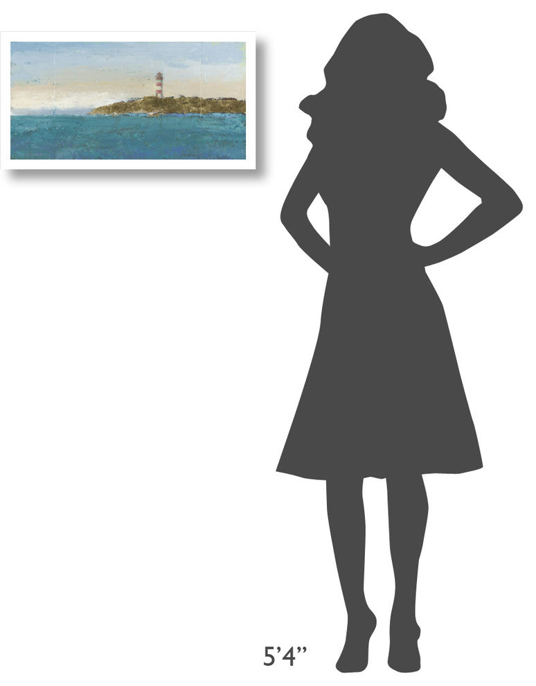 "Lighthouse Seascape I" Digital Paper Print by James Wiens, 26"x14"