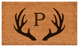 Calloway Mills Antler Monogram Doormat, 30"x48", Letter P