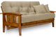 Westfield Wood Futon Set, Frame, 8" Mattress, Khaki, Queen