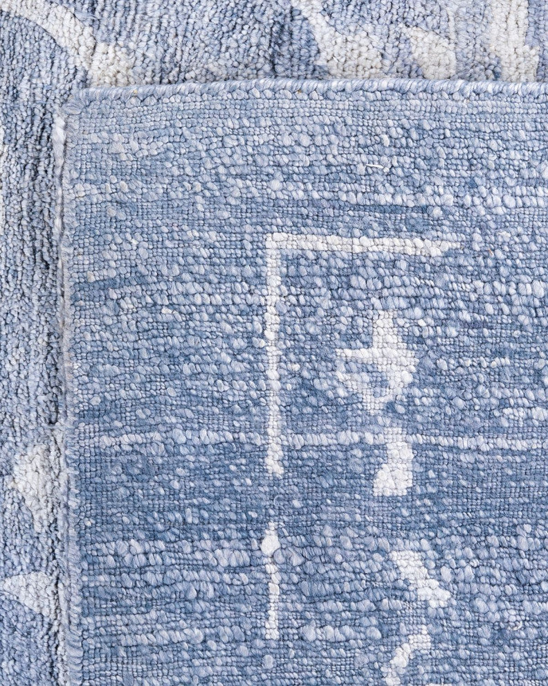 Modern, One-of-a-Kind Hand-Knotted Area Rug - Blue, 8' 1" x 10' 1"