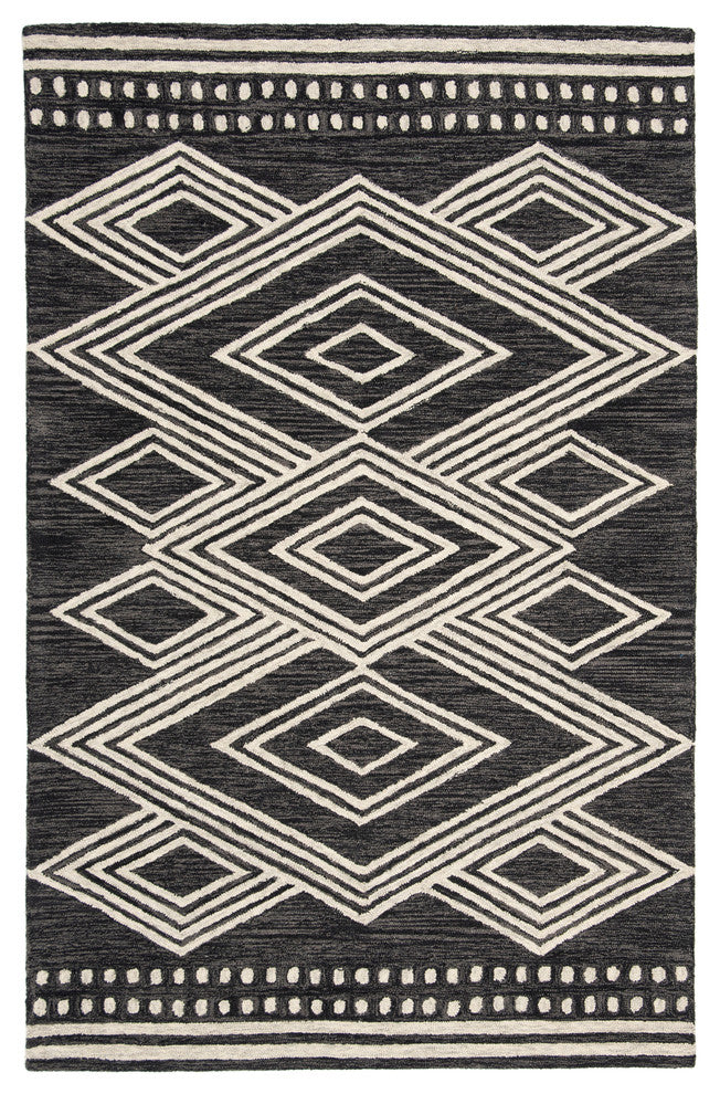 Safavieh Micro-Loop Collection MLP156 Rug, Charcoal/Ivory, 5' X 8'