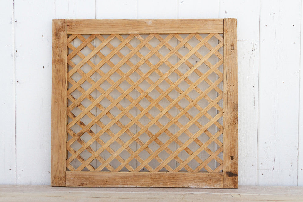 Antique Bleached Wood Chinese Window