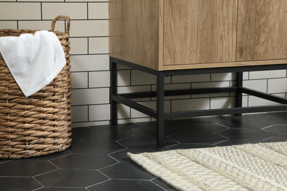Home Living 19" Modern Natural Oak-Light Bathroom Vanity