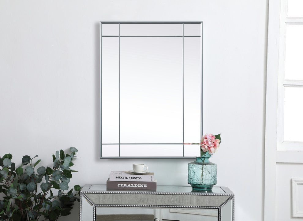 French Panel Wall Mirror 30x40", Silver
